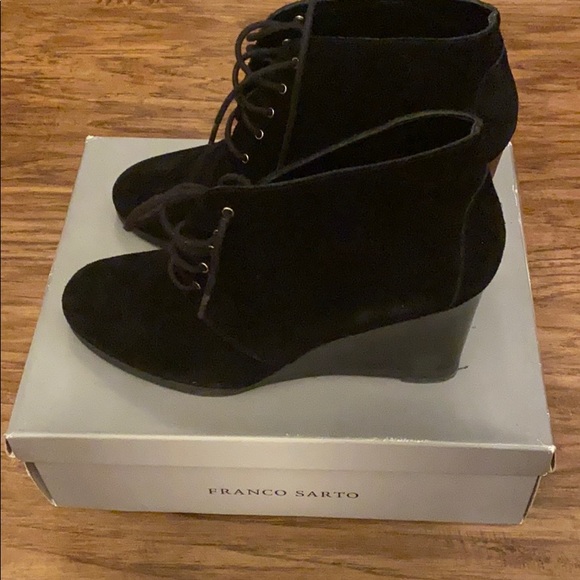 Black Suede Franco Sarto Suede Boot - Picture 4 of 8